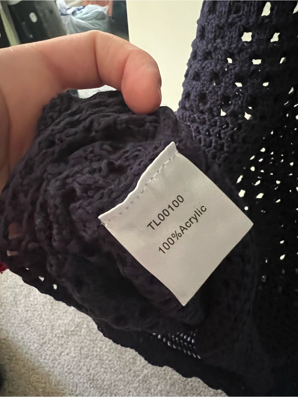 NWT ANRABESS Women’s Navy Crochet Swim‎ Coverup - Picture 5 of 7